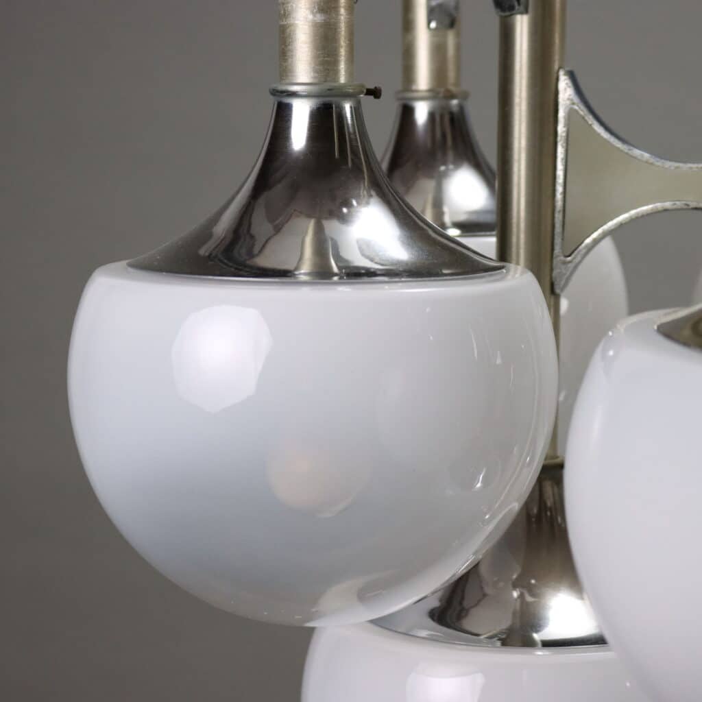 Lampada a nove luci Anni '60-'70 stile Gaetano Sciolari