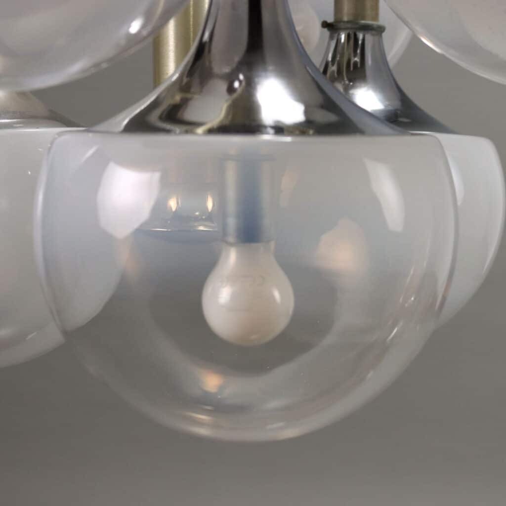 Lampada a nove luci Anni '60-'70 stile Gaetano Sciolari