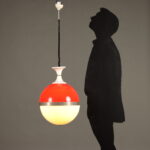 Lampadario Bicolore Anni 70