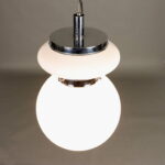 Lampadario in Vetro Bianco Anni 70