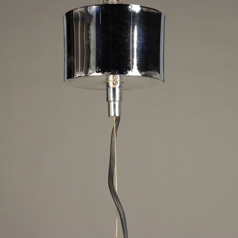 Lampadario in Vetro Bianco Anni 70
