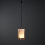 Lampada in Vetro Rosa e Nero