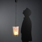 Lampada in Vetro Rosa e Nero