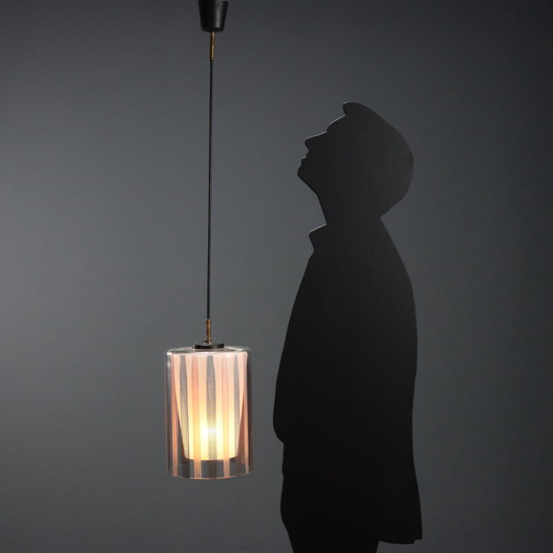 Lampada in Vetro Rosa e Nero