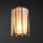 Lampada in Vetro Rosa e Nero