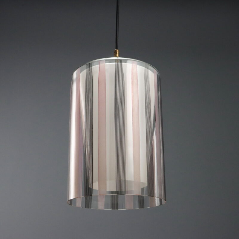 Lampada in Vetro Rosa e Nero