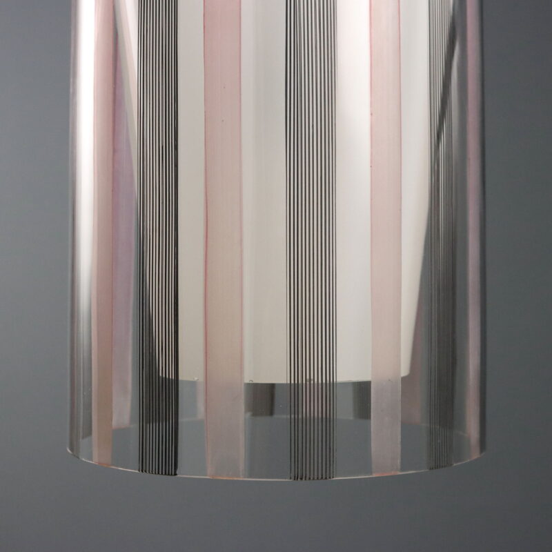 Lampada in Vetro Rosa e Nero