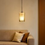 Lampada in Vetro Rosa e Nero