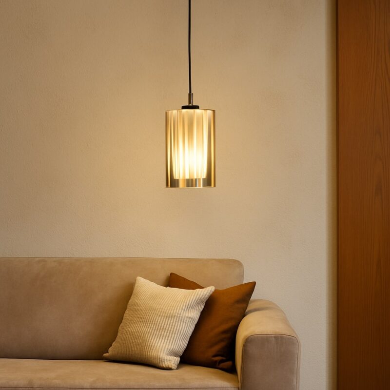 Lampada in Vetro Rosa e Nero