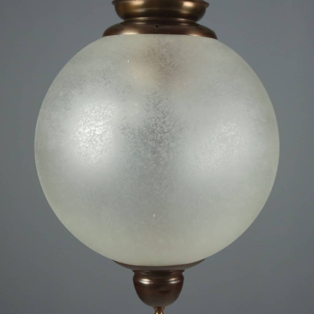 Lampada a sospensione Anni '60 in ottone e vetro lavorato